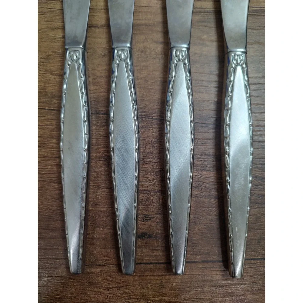 Oneida Silver Venetia  Modern Hollow Knife 11979039 Lot Of 4